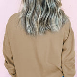 Embroidered Clover Pattern Round Neck Sweatshirt