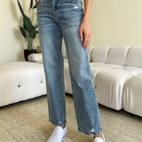 Judy Blue Full Size High Waist Distressed Straight Jeans