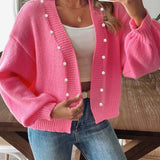 Pearl Open Front Long Sleeve Cardigan