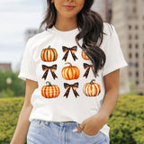 Pumpkin Round Neck Short Sleeve T-Shirt