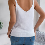 Openwork Scoop Neck Knit Vest