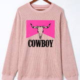 COWBOY Graphic Round Neck Sweatshirt