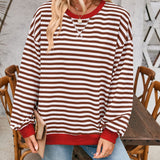 Lovelet Contrast Striped Long Sleeve Sweatshirt