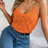 Openwork Scoop Neck Knit Vest