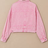Studded Button Up Denim Jacket