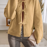 Devine Tied Round Neck Dropped Shoulder Cardigan