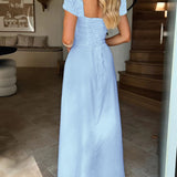 Devine Sweetheart Neck Short Sleeve Maxi Dress