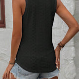 Eyelet V-Neck Wide Strap Tank