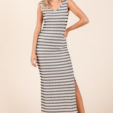 Mittoshop Striped Scoop Neck Sleeveless Maxi Dress