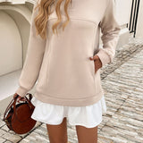 Devine Ruffle Hem Long Sleeve Mini Dress