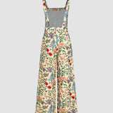 Floral Wide Leg Overalls