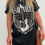 Graphic Round Neck Short Sleeve Tee Dress