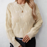Round Neck Dropped Shoulder Sweater