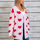 Angel Wings Heart Open Front Long Sleeve Cardigan