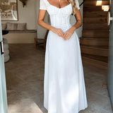 Devine Sweetheart Neck Short Sleeve Maxi Dress