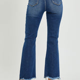 RISEN High Rise Distressed Crop Flare Jeans