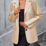 Ivy Lane Pocketed Button Up Collared Neck Blazer