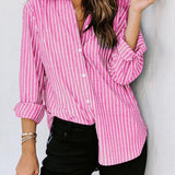 Striped Button Up Long Sleeve Shirt