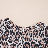 Leopard Round Neck Short Sleeve Mini Dress