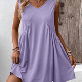 Ivy Lane Ruched V-Neck Sleeveless Mini Dress