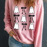 Ghost & Bow Round Neck Long Sleeve Sweatshirt