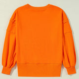 Exposed Seam Round Neck Long Sleeve Sweatshirt