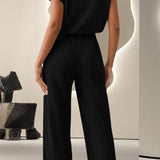 Round Neck Short Sleeve Jumpsuit