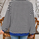 Lovelet Contrast Striped Long Sleeve Sweatshirt