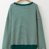 LUCKY Striped Round Neck Long Sleeve Sweatshirt