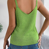 Openwork Scoop Neck Knit Vest