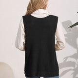 Slit V-Neck Sweater Vest