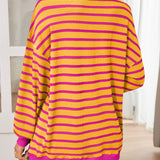 Lovelet Striped Contrast Long Sleeve Sweatshirt