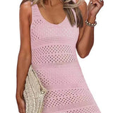 Openwork Scoop Neck Cover Up