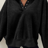 Half Snap Long Sleeve Sweatshirt