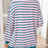 Lovelet Striped Contrast Long Sleeve Sweatshirt