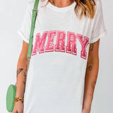 MERRY Round Neck Short Sleeve T-Shirt