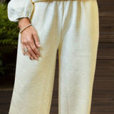 Round Neck Long Sleeve Top and Pants Set