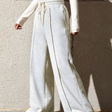 Honey Drawstring Elastic Waist Wide Leg Pants