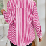 Striped Button Up Long Sleeve Shirt