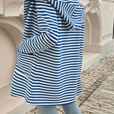 Devine Striped Long Sleeve Hooded Outerwear