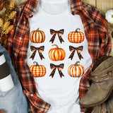 Pumpkin Round Neck Short Sleeve T-Shirt