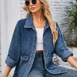 Button Up Long Sleeve Denim Jacket