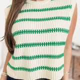 Striped Round Neck Sweater Vest