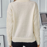 Round Neck Long Sleeve Woven Sweater