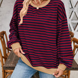 Lovelet Contrast Striped Long Sleeve Sweatshirt