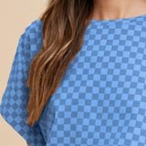 Annie Wear Checkered Round Neck Short Sleeve T-Shirt