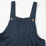 Plaid Wide Strap Wide Leg Overalls