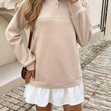 Devine Ruffle Hem Long Sleeve Mini Dress