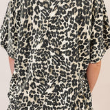 Leopard Round Neck Top and Shorts Set