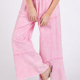 SAGE + FIG Mineral Washed Terry Wide Leg Pants